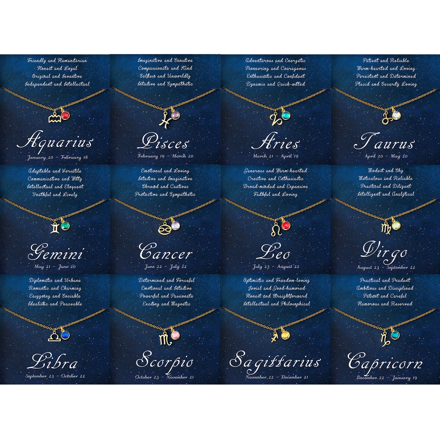 Constellation Birthstone Charm Bracelet