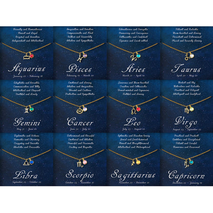 Constellation Birthstone Charm Bracelet