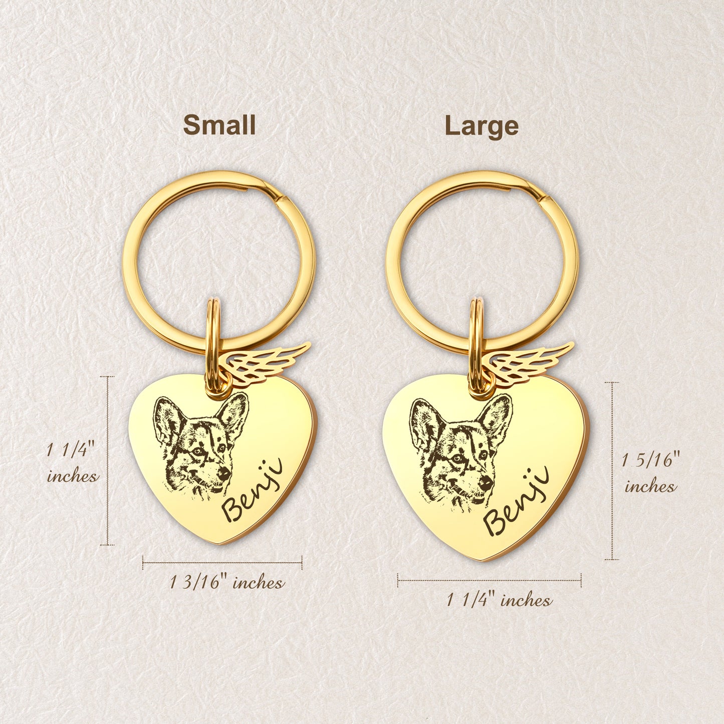 Heart Pet Portrait Rainbow Bridge Key Chain