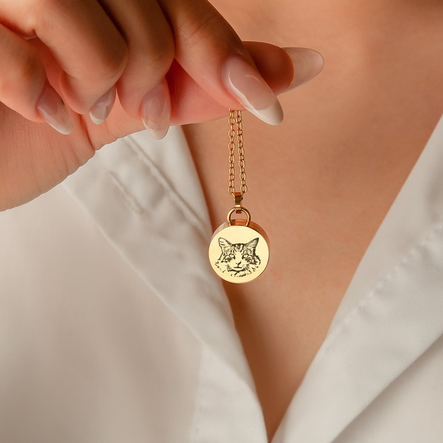 Pet Portrait Coin Memorial Necklace