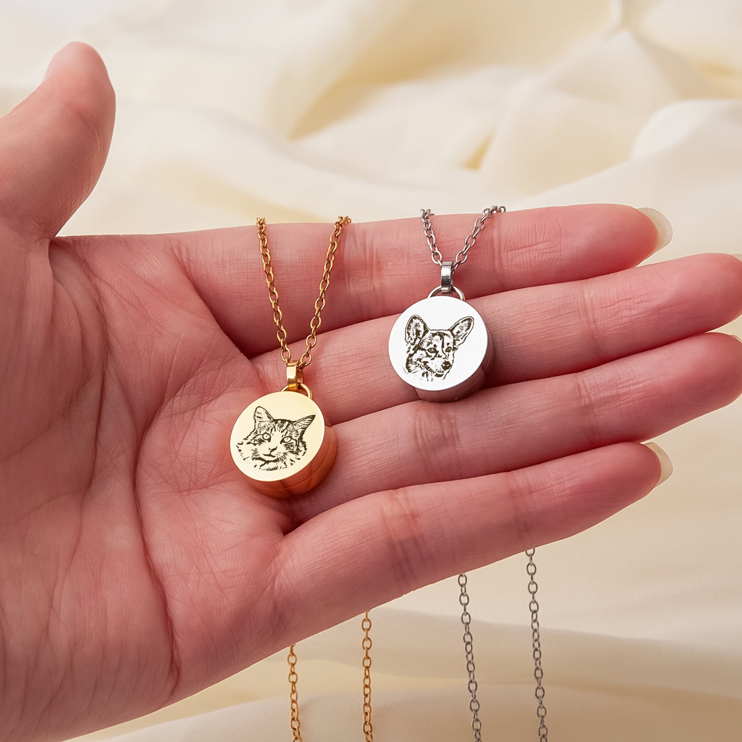 Pet Portrait Coin Memorial Necklace