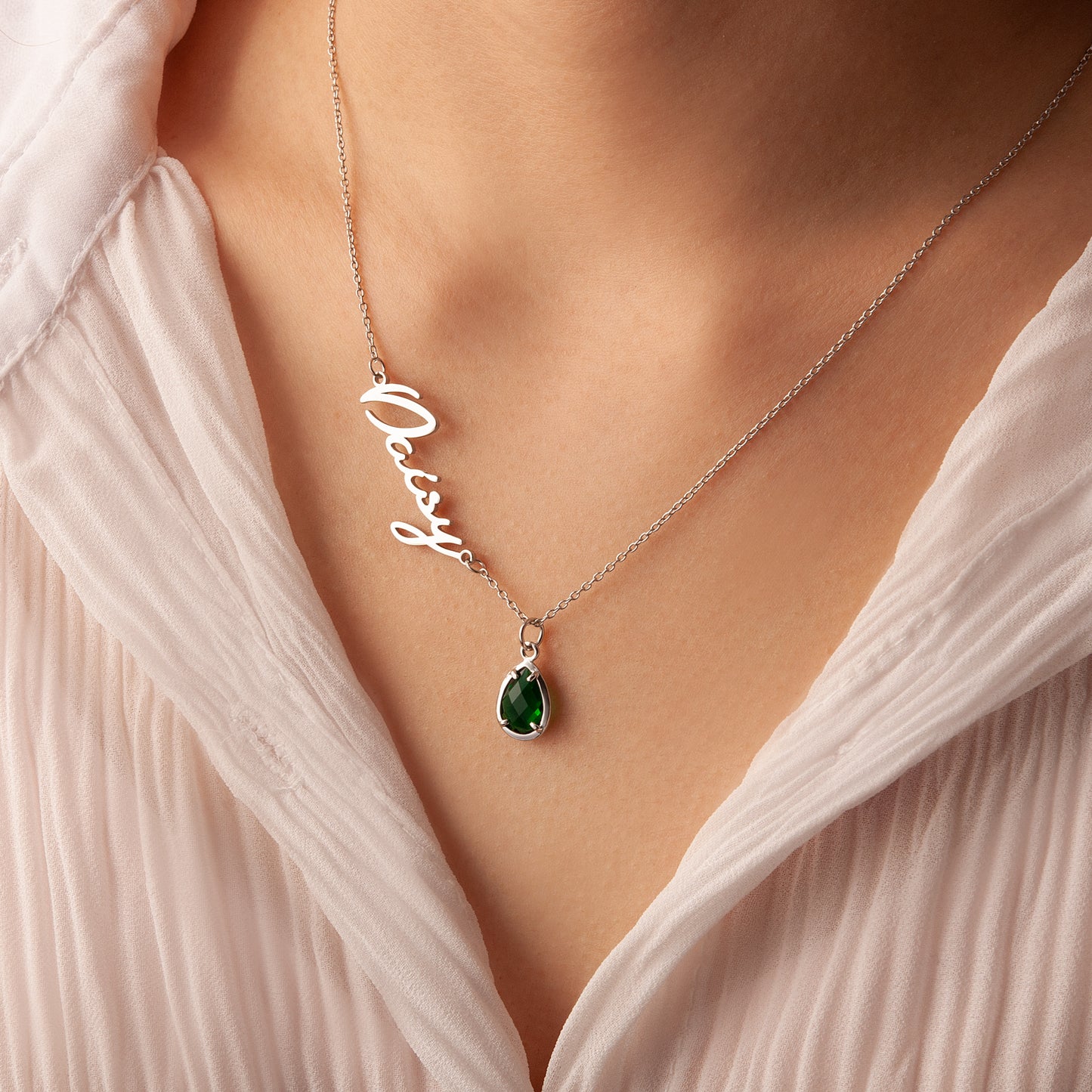 Personalized Name and Birthstone Necklace