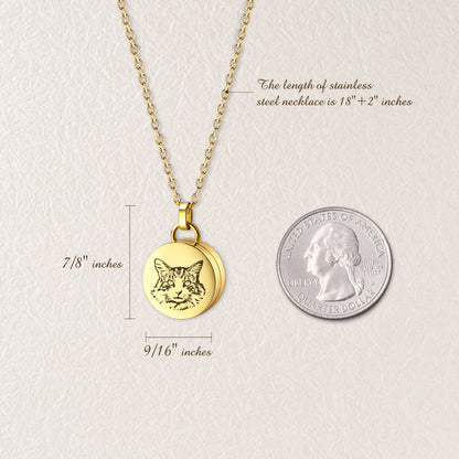 Pet Portrait Coin Memorial Necklace