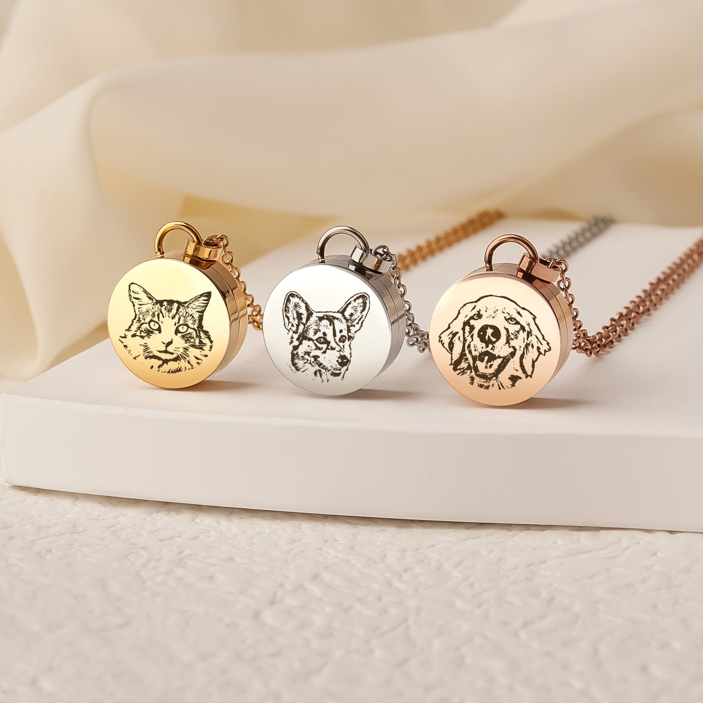 Pet Portrait Coin Memorial Necklace