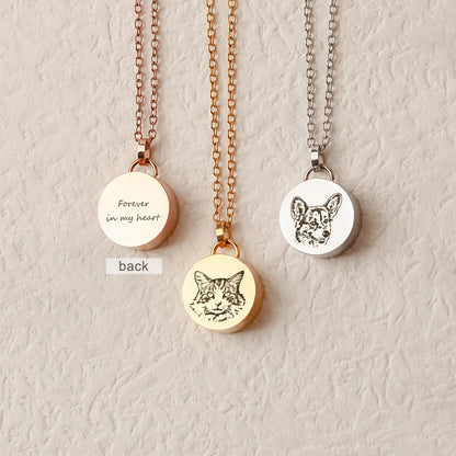 Pet Portrait Coin Memorial Necklace