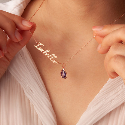 Personalized Name and Birthstone Necklace