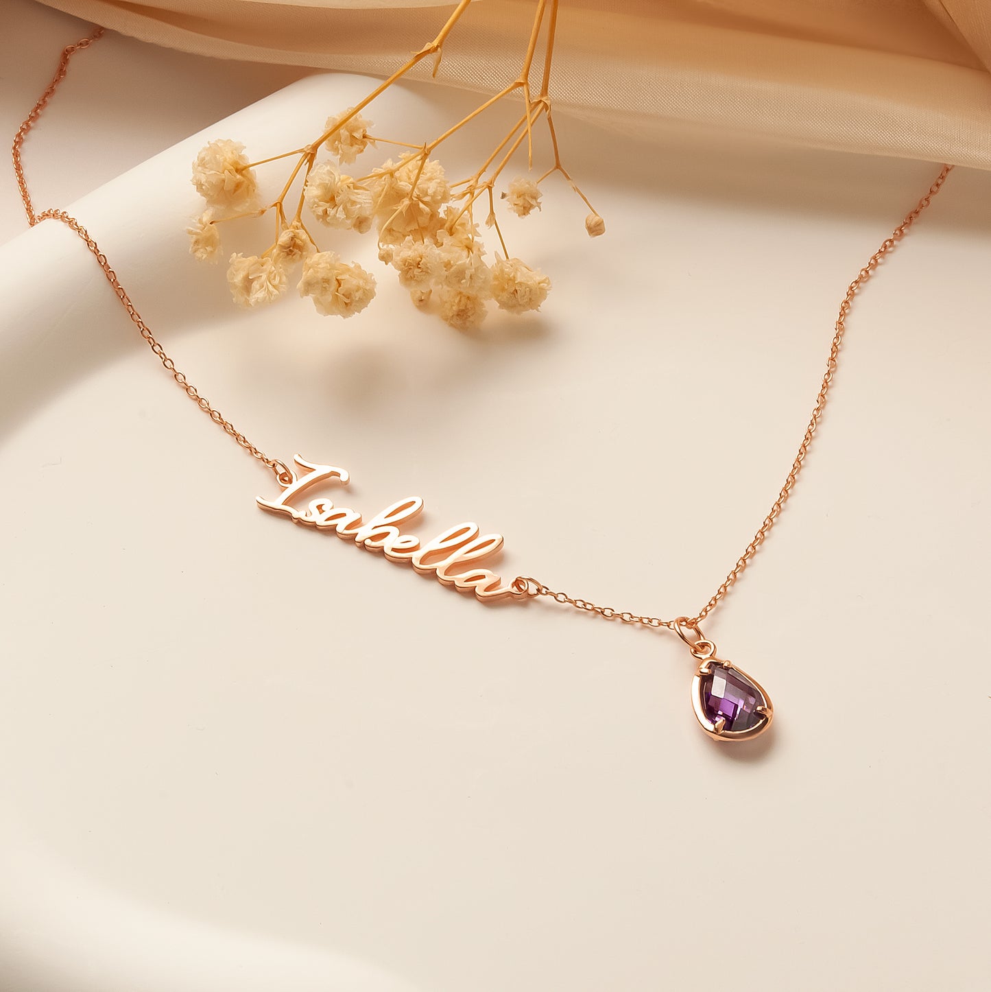 Personalized Name and Birthstone Necklace