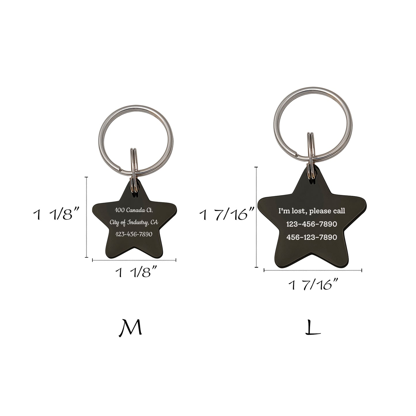 Star Shaped Pet Tag - Name and Icon