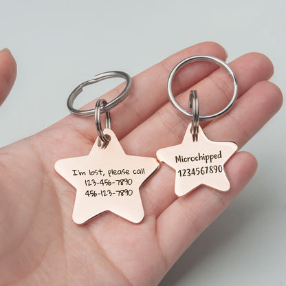 Star Shaped Pet Tag - Name and Icon