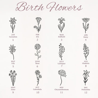 Mirror Birth Flower Necklaces