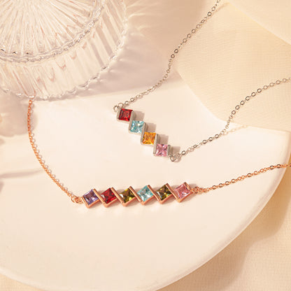 Square Birthstone Necklace