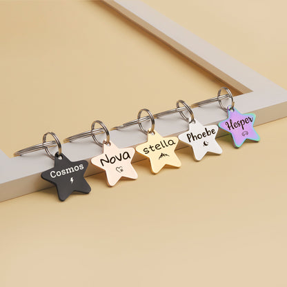 Star Shaped Pet Tag - Name and Icon