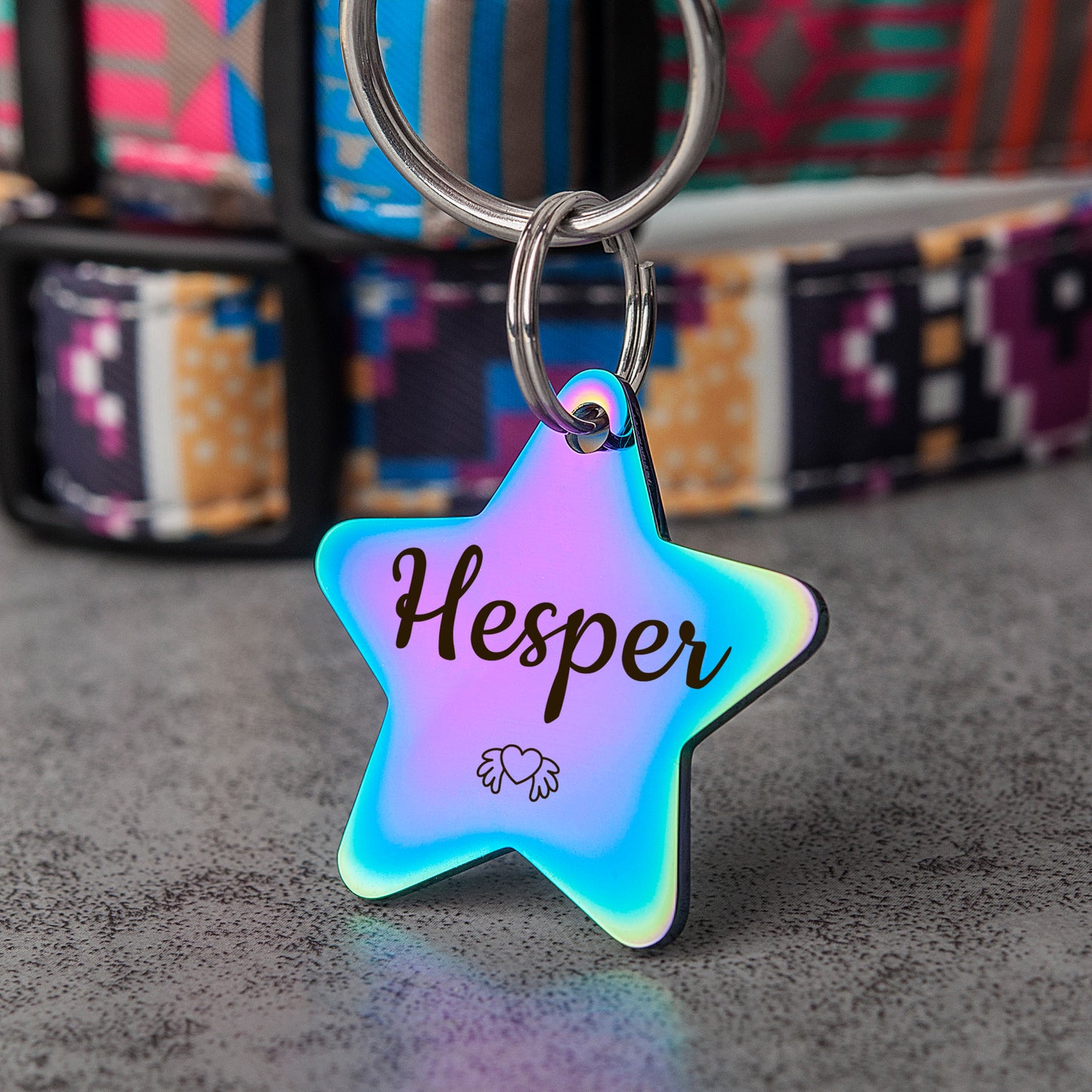 Star Shaped Pet Tag - Name and Icon