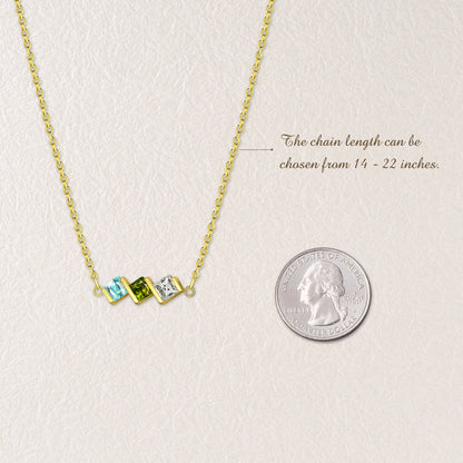 Square Birthstone Necklace