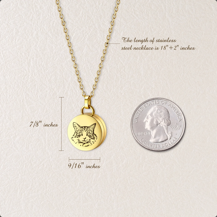 "The Best Memory of Your Loyal Friend" Pet Portrait Memorial Necklace