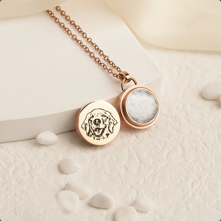 "The Best Memory of Your Loyal Friend" Pet Portrait Memorial Necklace