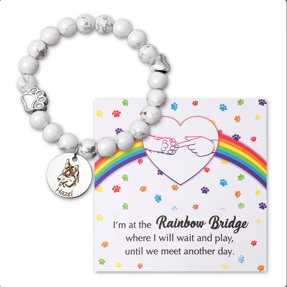 Personalized Rainbow Bridge Charm Memorial Bracelet