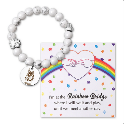 Personalized Rainbow Bridge Charm Memorial Bracelet