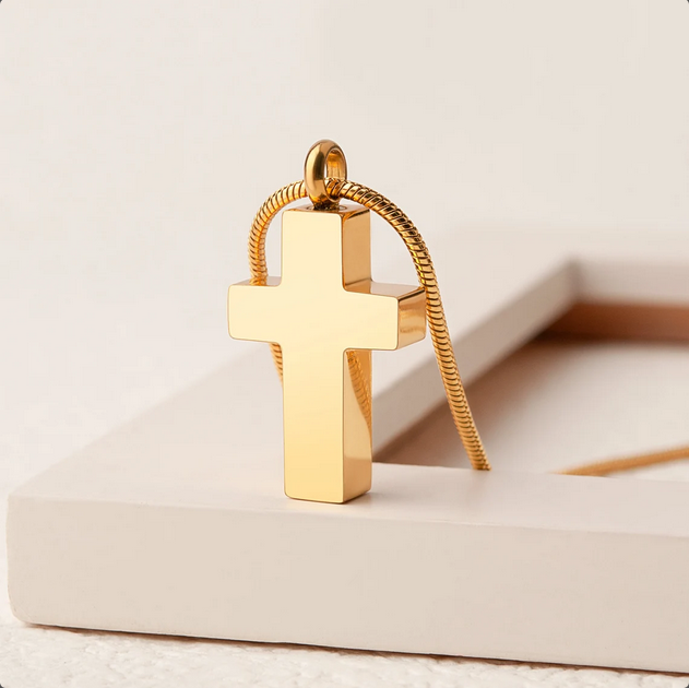 "Until We Meet Again" Cross Memorial Necklace