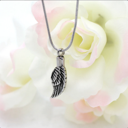 "Until We Meet Again" Angel Wing Memorial Necklace