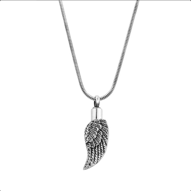 "Until We Meet Again" Angel Wing Memorial Necklace