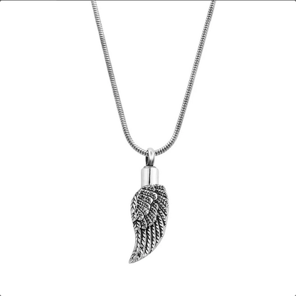 "Until We Meet Again" Angel Wing Memorial Necklace