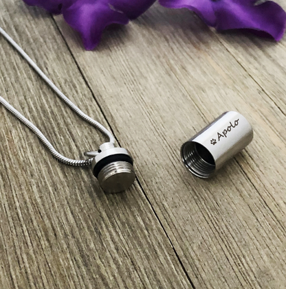 Mini Cylinder Memorial Necklace