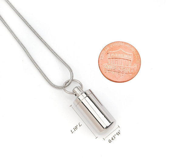 Mini Cylinder Memorial Necklace