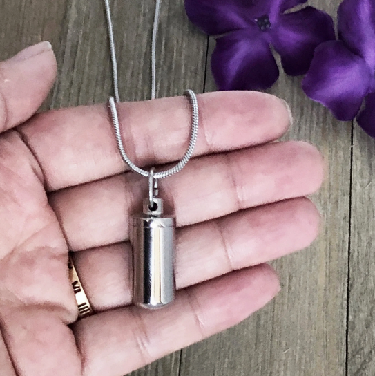 Mini Cylinder Memorial Necklace