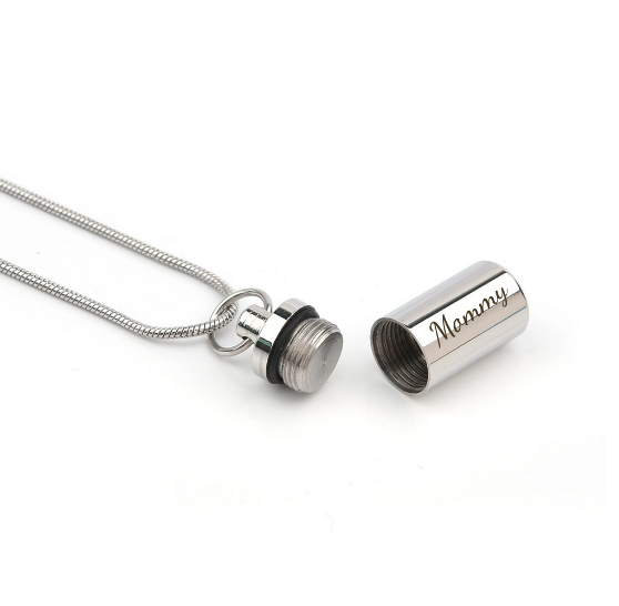 Mini Cylinder Memorial Necklace