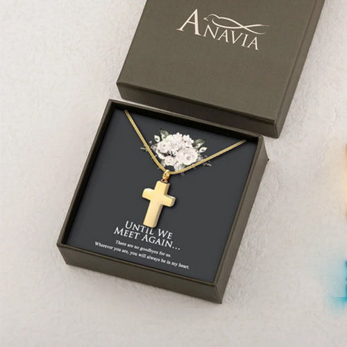 "Until We Meet Again" Cross Memorial Necklace