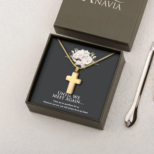 "Until We Meet Again" Cross Memorial Necklace