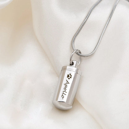 Mini Cylinder Memorial Necklace