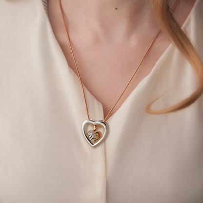 Fingerprint Drop Heart Memorial Necklace