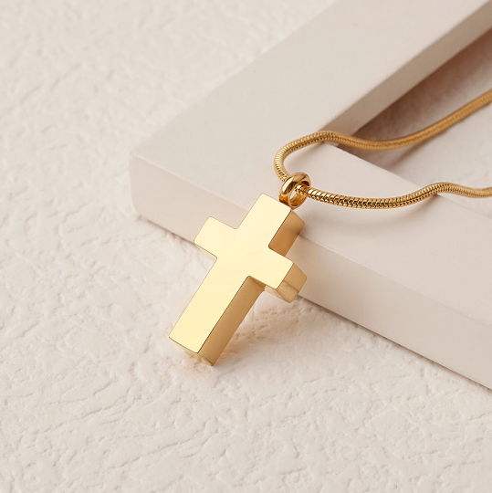 "Love Never Dies" Cross Memorial Necklace