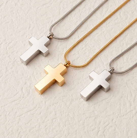 "Love Never Dies" Cross Memorial Necklace