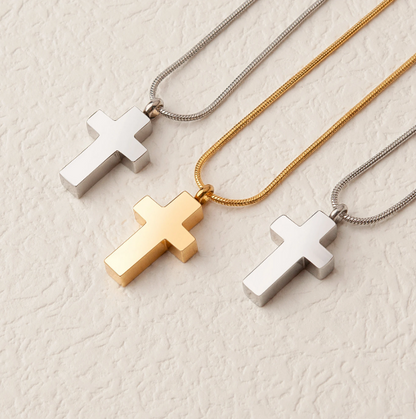 "Love Never Dies" Cross Memorial Necklace