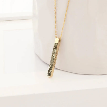 4-Sided Bar Fingerprint Memorial Necklace