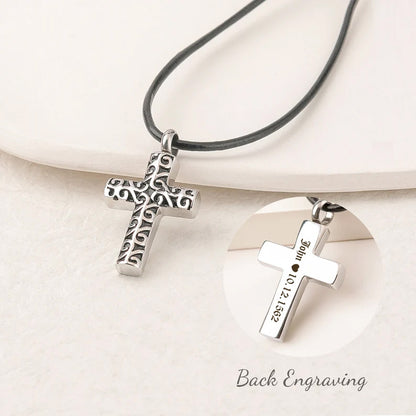 Flowing Cross Memorial Necklace