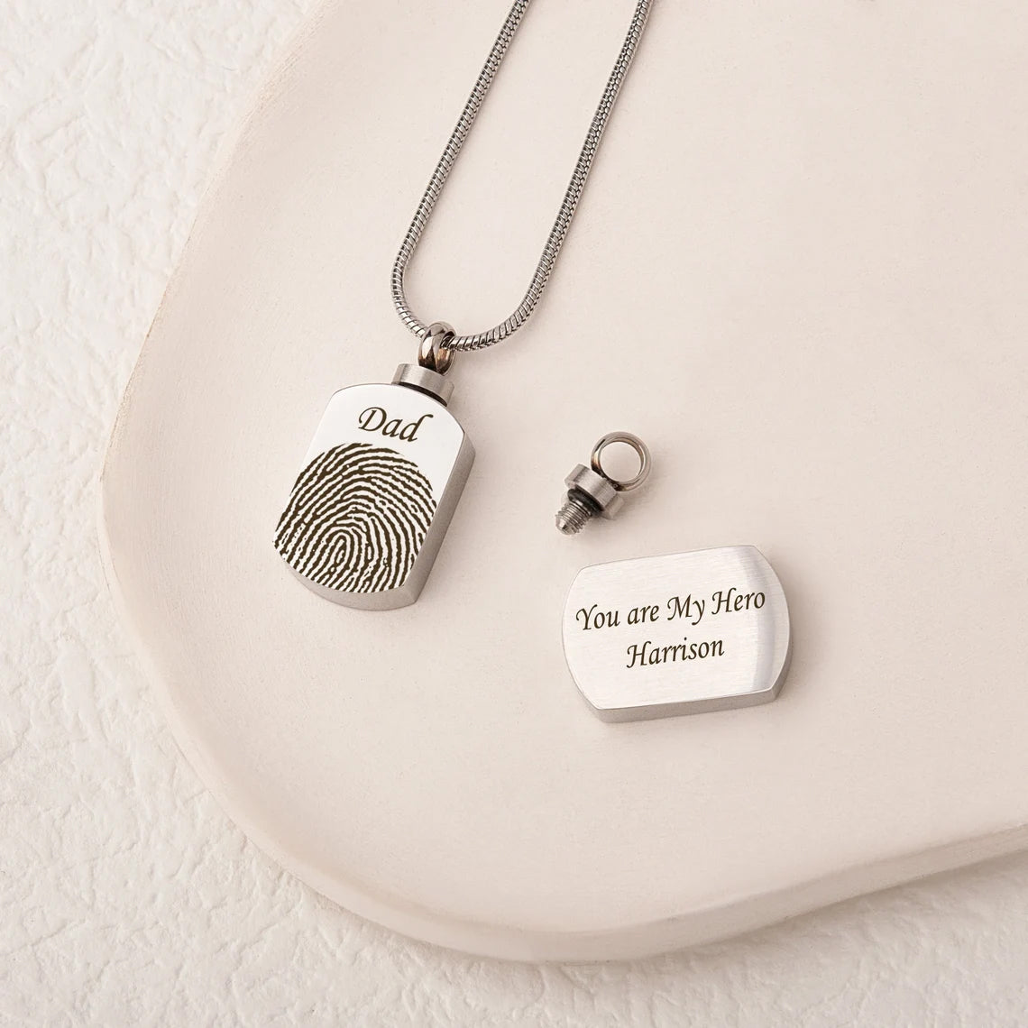 Half Fingerprint Memorial Necklace