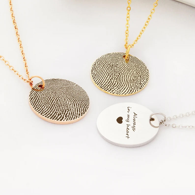 Round Fingerprint Memorial Necklace