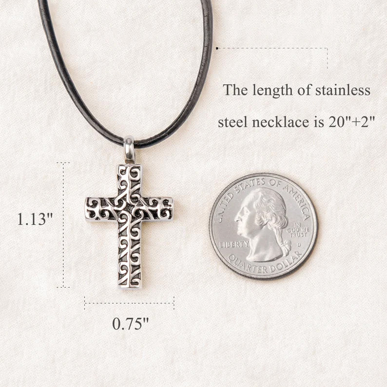 Flowing Cross Memorial Necklace