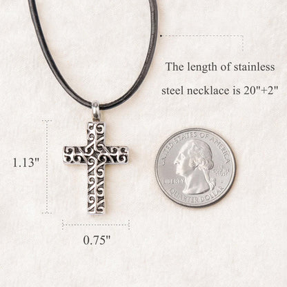 Flowing Cross Memorial Necklace