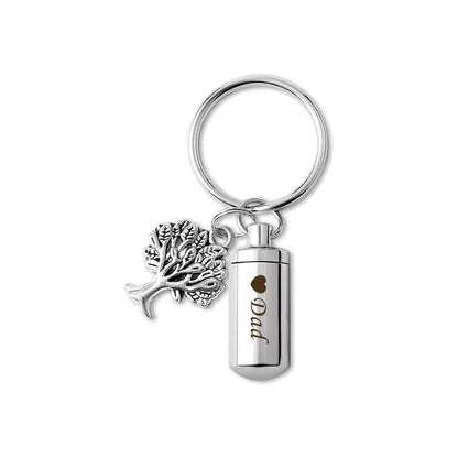 Tree of Life Charm Polish Cylinder Memorial Key Chain