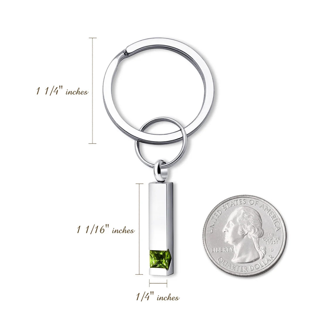 Birthstone Bar Memorial Key Chain