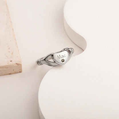 Heart in Hands Memorial Ring