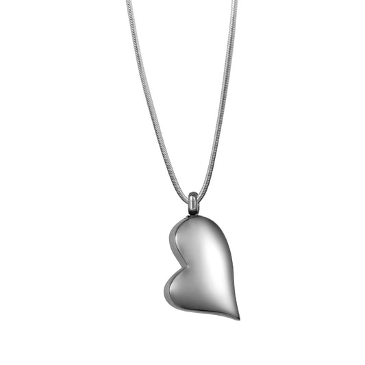 Plain Silver Heart Memorial Necklace