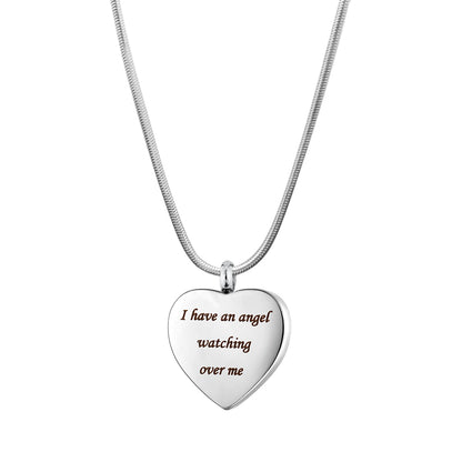 "I have a angel watching over me" Heart Memorial Necklace