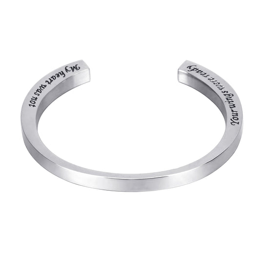 My Heart was Not Ready Memorial Bangle Bracelet