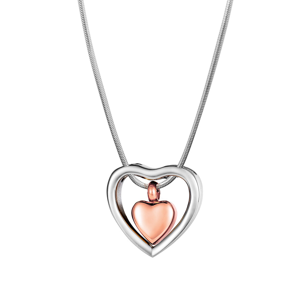 Floating Drop Heart Memorial Necklace